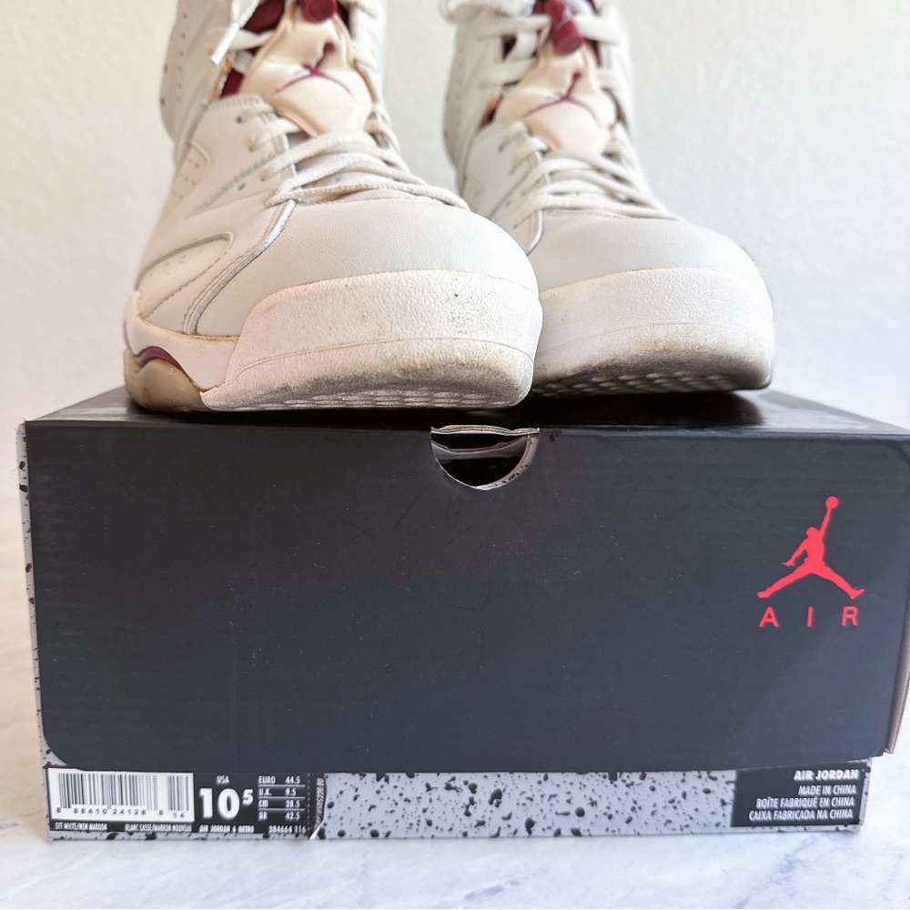 Air Jordan 6 Retro Size 10.5 Off White/ Maroon GUC - Picture 2 of 8